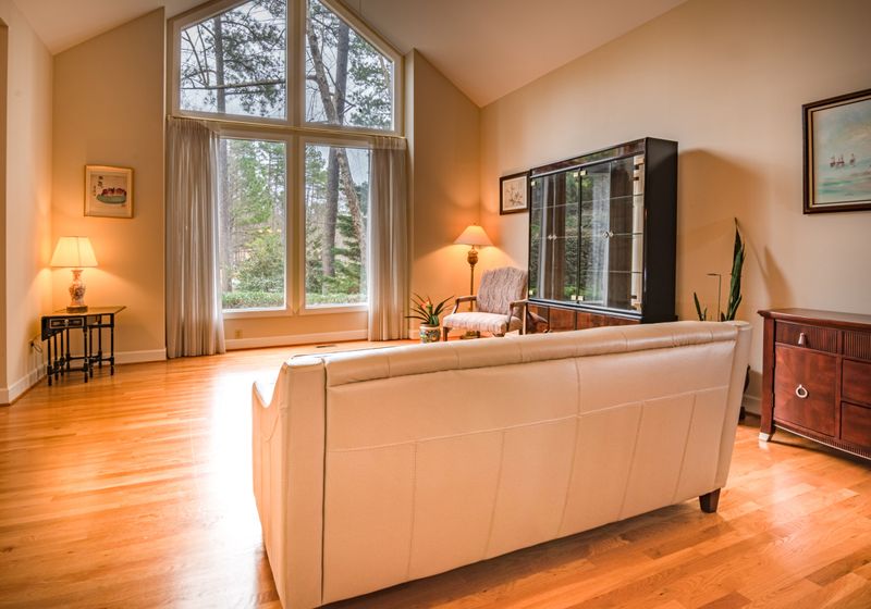 Large picture windows in a bright Columbus living room